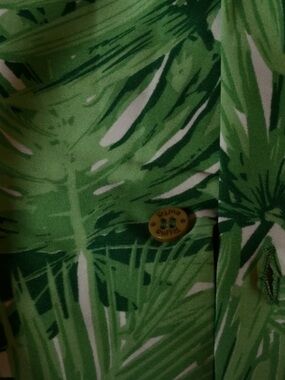 Rima Imar Green Leaf Print Casual Button-Down Shirt